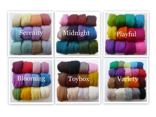 Heidifeathers® Merino Fielting Lana Roving - Elige el Paquete Mixto de Tops de Lana - Imagen 2 de 61