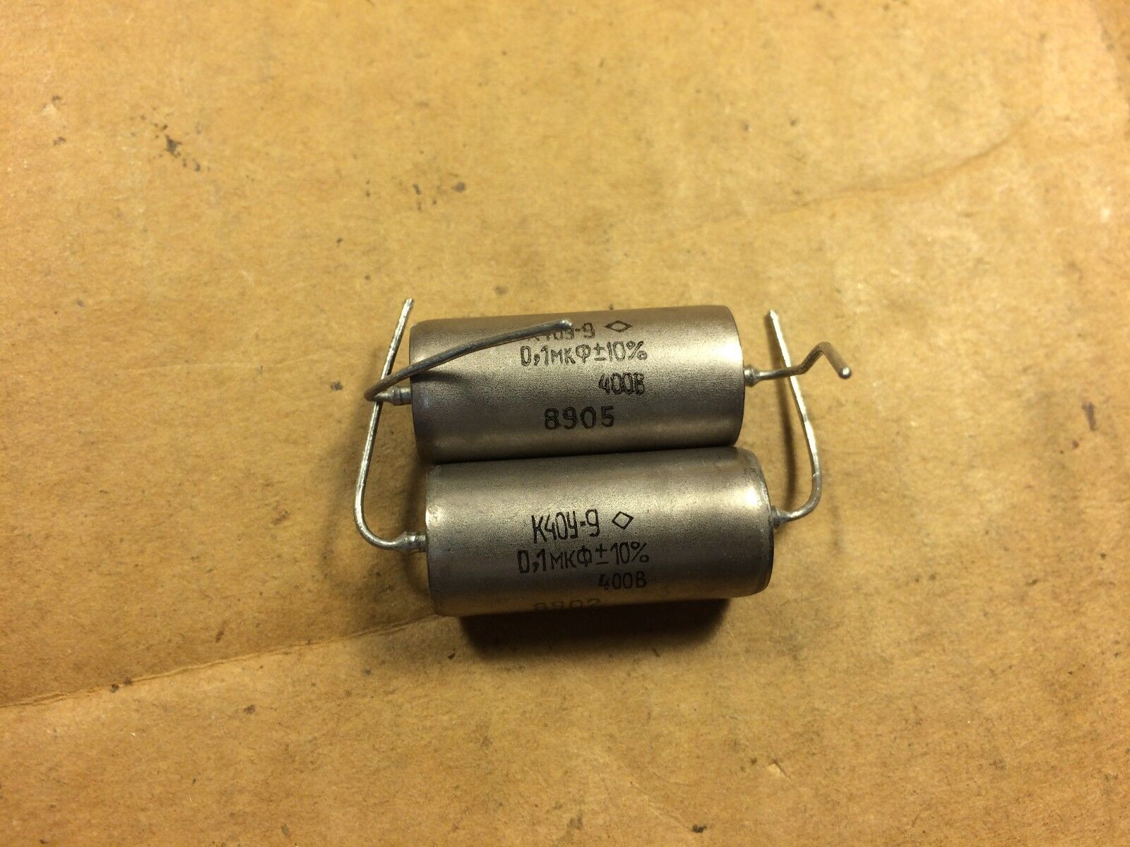 2 NOS Vintage Russian PIO .1 uf 400v Capacitors K40Y-9 Oil Guitar Amp Cap TESTED