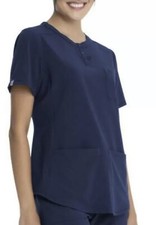 SCRUBSTAR WOMEN'S SUPREME STRETCH V-NECK PLACKET SCRUB TOP S NWT