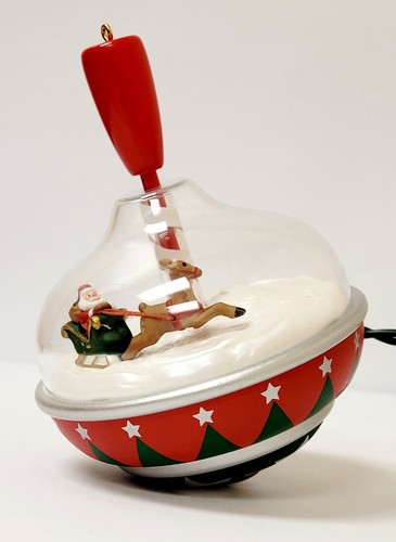 Hallmark Santa's Spin Top Motion Ornament Sleigh Reindeer 1998 Keepsake - Picture 2 of 12