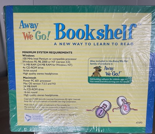 Away We Go ! Bibliothèque Une nouvelle façon d'apprendre à lire CD-ROM 4-7 ans vintage 2000 - Photo 2/2