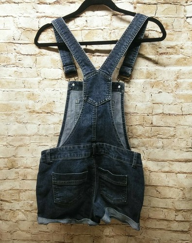 Blue Spice Junior Blue Cotton Denim Cuffed Short Overalls Size 5 Girls - Picture 2 of 9