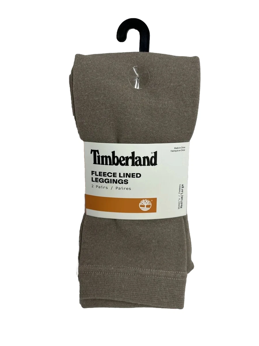 Women's Timberland Fleece Lined Leggings 2 Pk Black & Tan Size