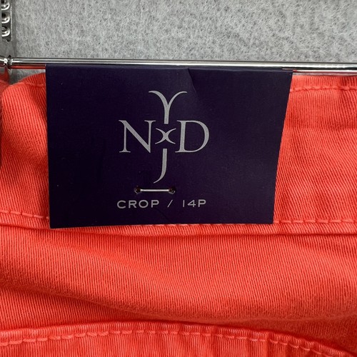 Pantalones de mezclilla para mujer NYDJ naranja Capri pierna recortada talla 14P nuevos con etiquetas elásticos de altura media - Imagen 5 de 11