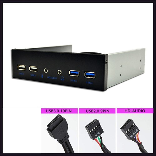 5.25" Front Panel USB Hub 2 Ports Usb 3.0 And 2 Ports Usb 2.0 With HD-Audio Port - Bild 6 von 7