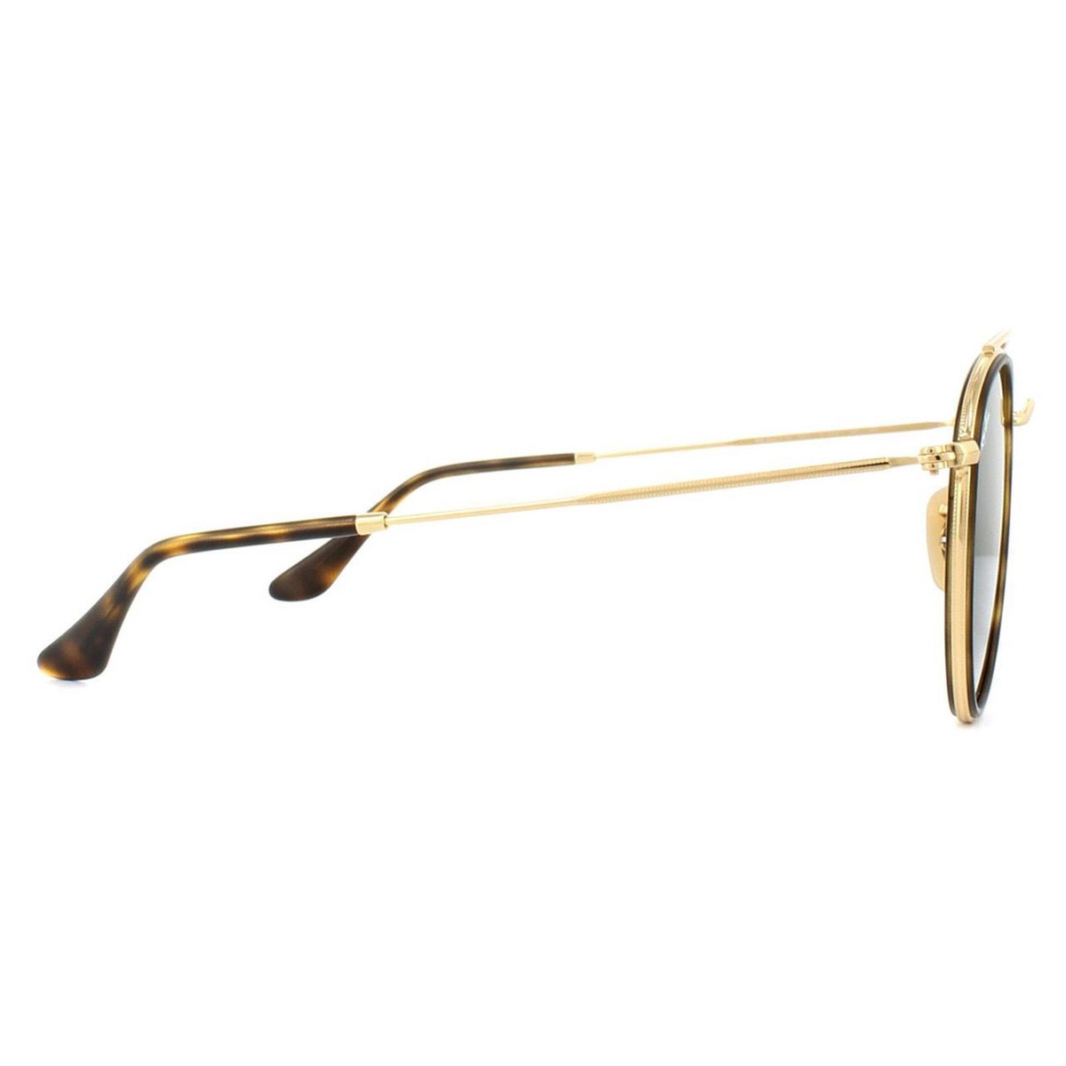 Ray-Ban Sunglasses Round Double Bridge 3647N 001 Gold Green UK