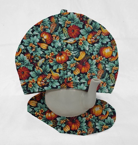Pumpkins & Gourds Tea Pot Cozy & Coaster Set (2 Patterns Available) - Picture 4 of 8