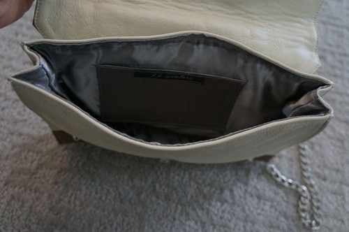 NEW JJ Winters Brown Ecru Leather Mix BOHEMIAN Stud Kate Shoulder Crossbody Bag - Picture 11 of 12