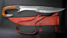 CUSTOM HANDMADE CARBON STEEL KOPIS SWORD WITH LEATHER SHEATH