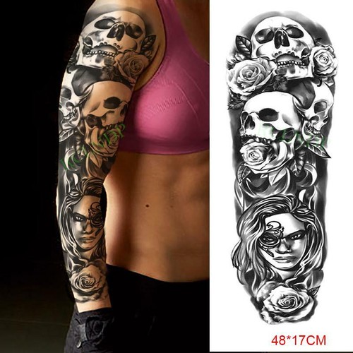 Waterproof Temporary Tattoo Sticker Anubis Ancient Egypt Dog Roma Clock Eye Full - Picture 61 of 63