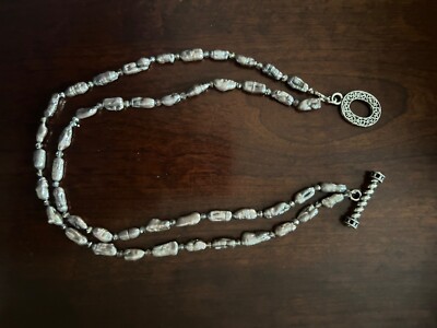 Peacock Kashi Pearl Necklace with Crystal Spacers
