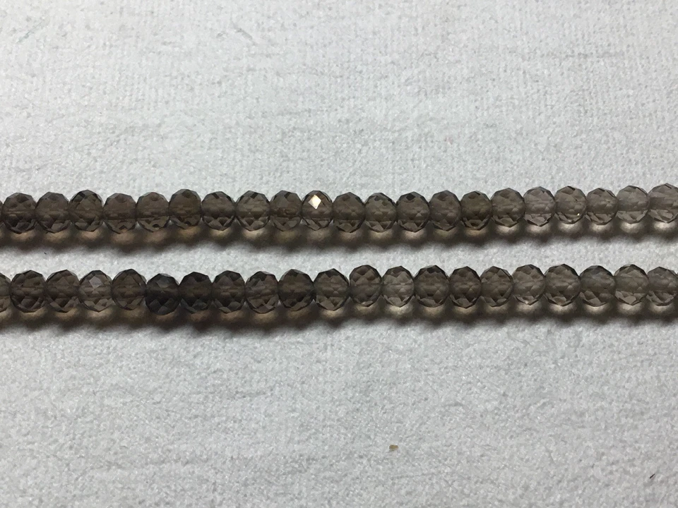 FINEST, Shaded Smoky Quartz-Light-medium,3MM FACETED ROUND BEADED STRAND,16inch. - Image 4 of 4