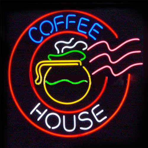 Coffee House Neon Light Sign Handmade Real Glass Wall Decor Nightlight 24"x23"