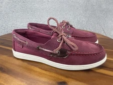 Sperry Women's Coastfish 2-Eye Burgundy Slip On Boat Shoes Size 6, 7, 10, 11