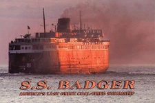 S.S. Badger, Lake Michigan Ferry Ludington to Wisconsin, Steamship Ship Postcard
