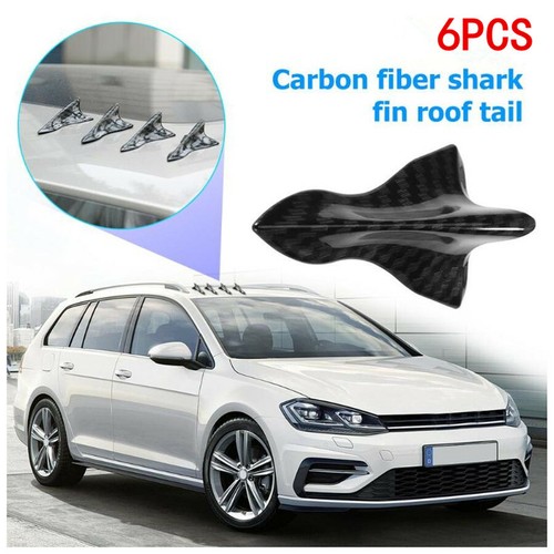 6PC Parts Accessories Sedan Roof Shark Fin Decorative Sticker Carbon Fiber Style - Bild 7 von 12