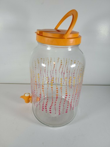 Retro Sun Tea Glass Beverage Dispenser Jar/Jug - Retro Polkadots/ Stripes - Picture 2 of 6