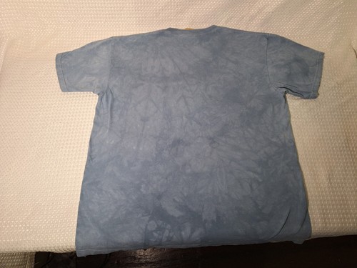 Vintage 1996 Flying Bald Eagle America Blue Cotton T-shirt Size L The Mountain - Picture 9 of 9