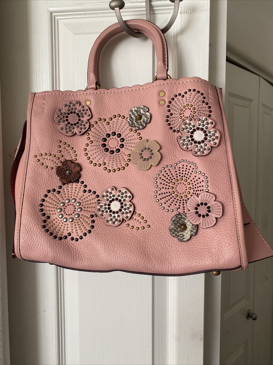 Coach 27890 1941 Rogue 31 Rivet Tea Rose Snakeskin Glovetanned
