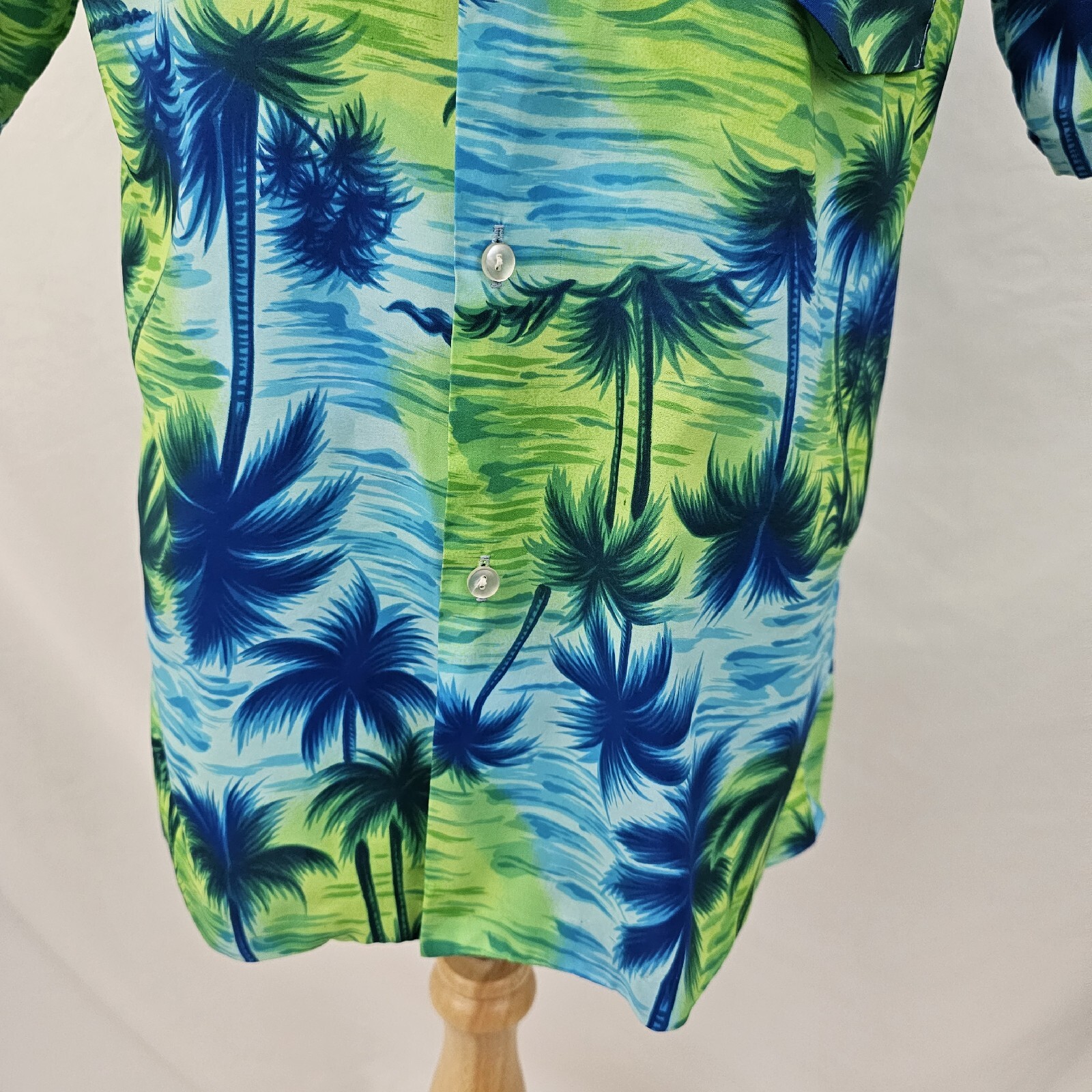 Pomare Men's Vintage Hawaiian Shirt Tropical Palm… - image 5