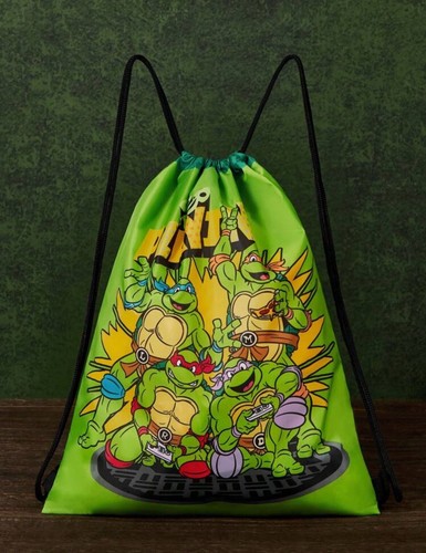 New TEENAGE MUTANT NINJA TURTLES Drawstring Backpack VIDEO GAMES Purse Tote Bag - Picture 5 of 9