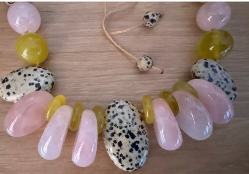 Lola Rose Quebec In Dalmatian Rose Quartz Mix Necklace - Picture 3 of 3