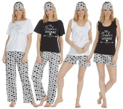 Jersey Baumwolle Braut & Braut Henne Hochzeit Party kurz/lang Pyjama Augenmaske