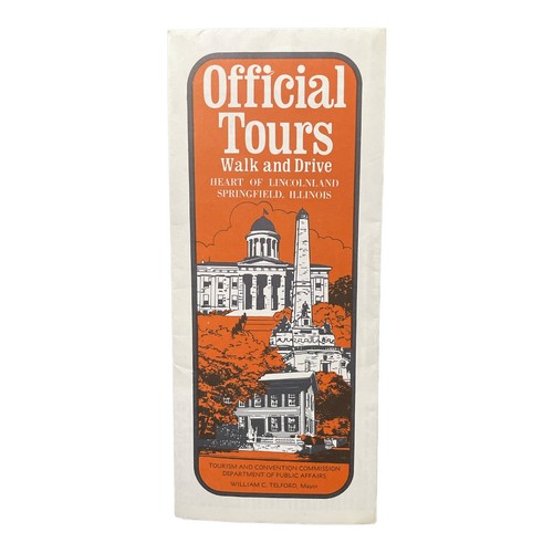 Springfield Illinois Lincolnland Official Tours Travel Brochure Pamphlet 1970s