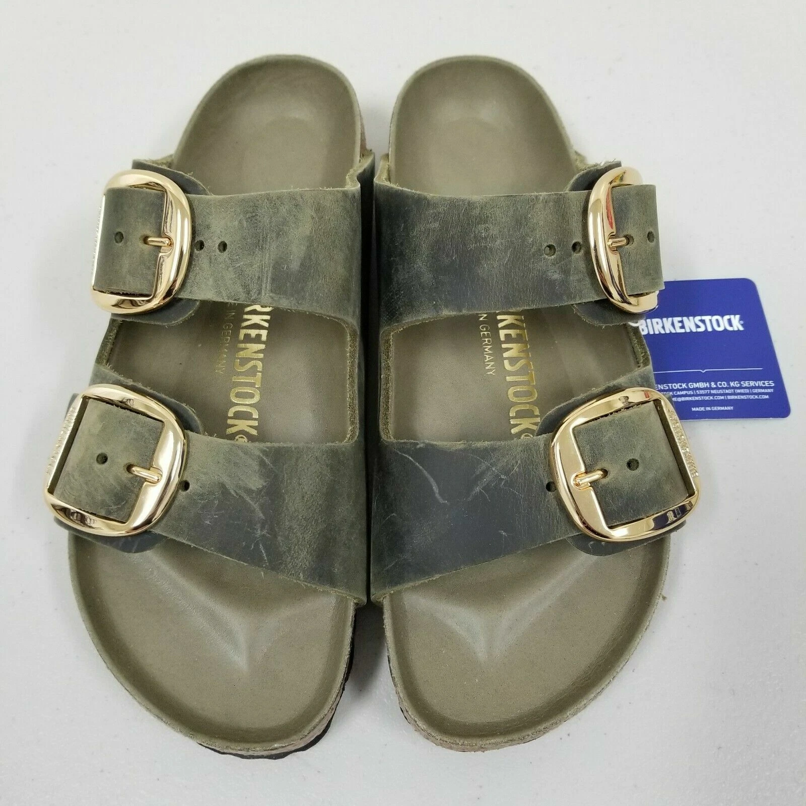 Birkenstock New w/ Box Arizona Big Buckle Jade Oiled Exquisite Nar - Select Size