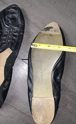 A4 BLACK LEATHER DANCE SHOE JAZZ FULL SOLE LACE UP OXFORD LARGE M-8-8.5 W-9.5-10 - Picture 18 of 18