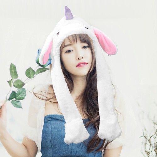 Ear Moving And Jumping Hat Portable Plush Cap Cartoon Unicorn Hat Cosplay Party