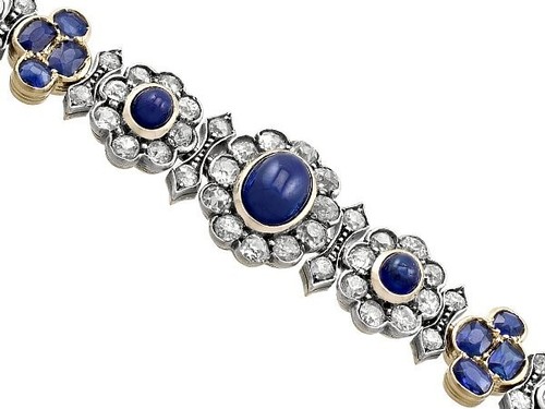 8.80ct Natural Round Diamond 14k Yellow Gold Sapphire Wedding Tennis Bracelet - Picture 4 of 10