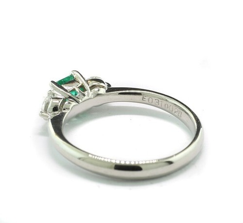 Smaragd-Brillant-Ring 900 Platin Top Farbe Wert 3.900 Euro NEU - Picture 3 of 3