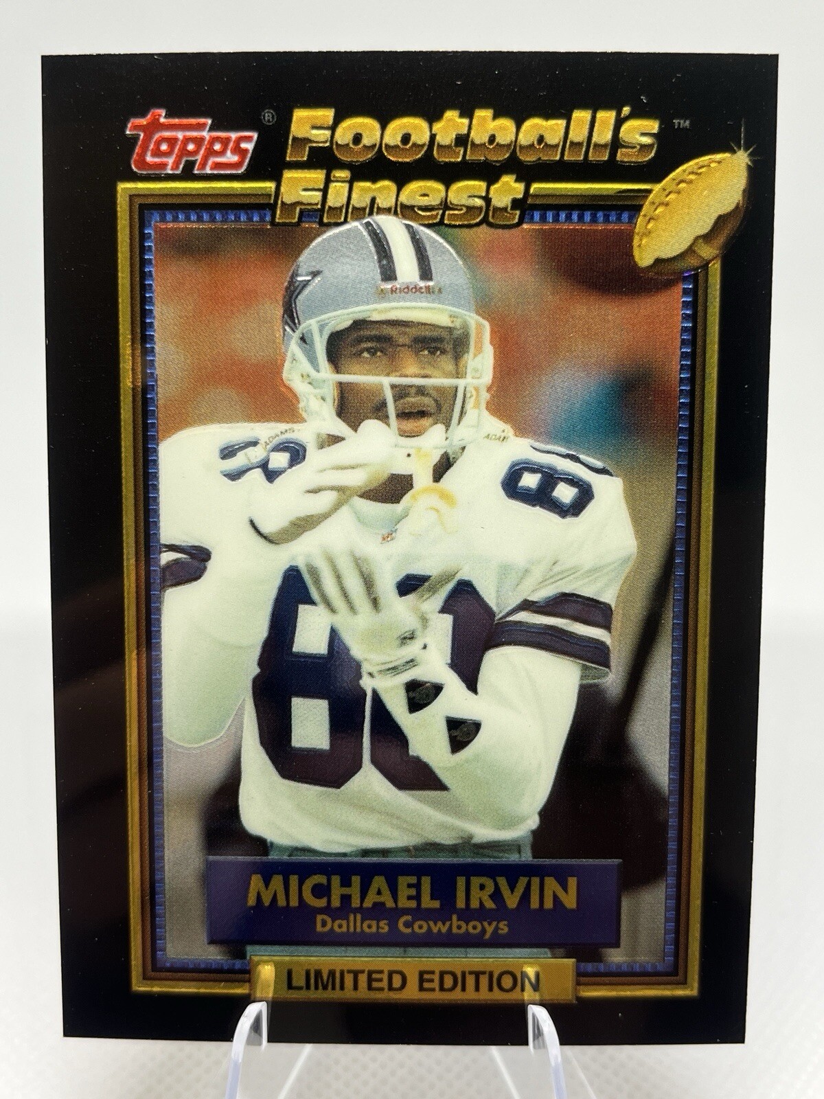 1992 Topps Footballs Finest #11 - Michael Irvin - Dallas Cowboys