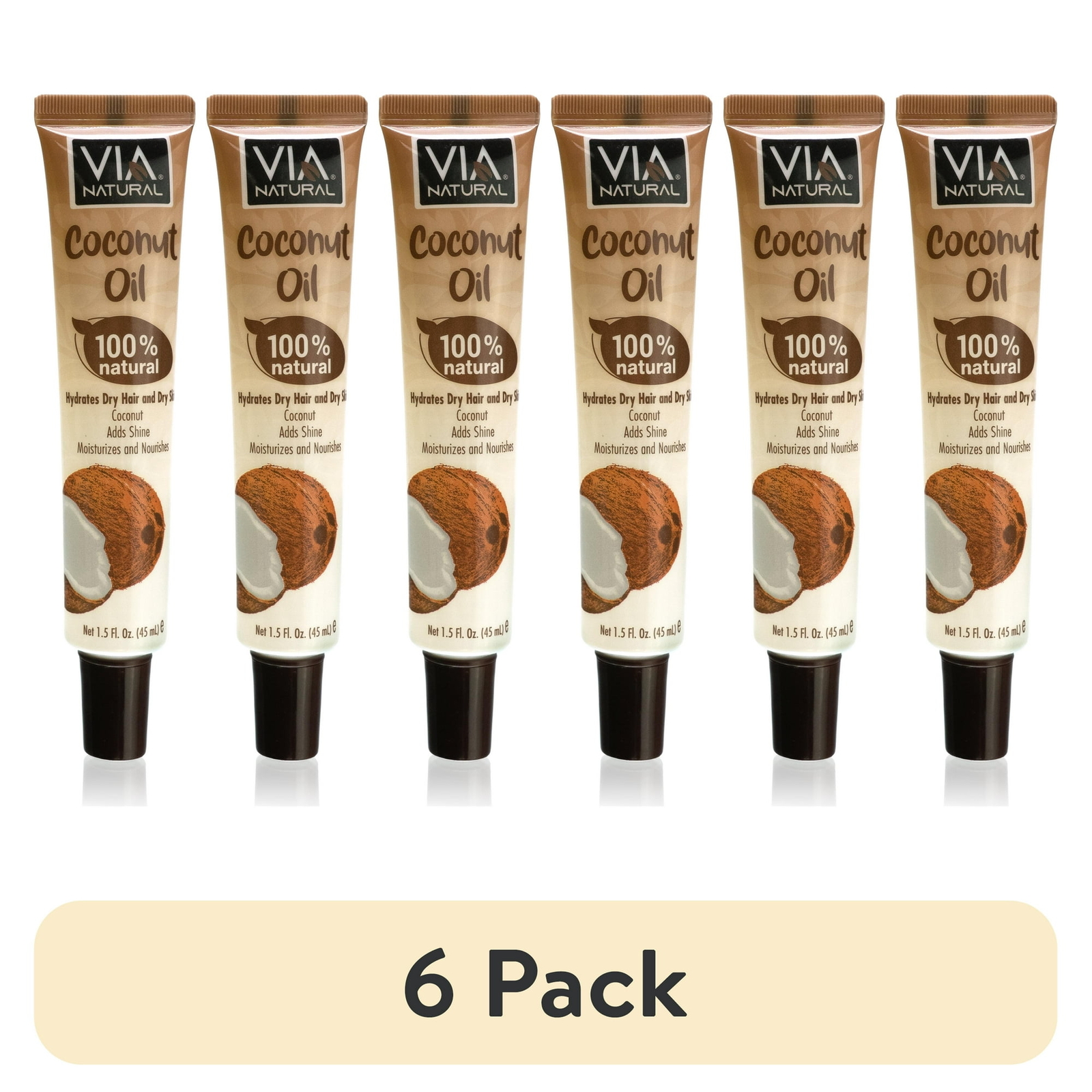 Via N Ultra Care Moisturizing Coconut Oil for Hair, Scalp & Body 1.5 fl oz 6 pac