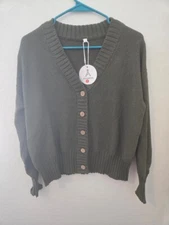 ANRABESS Women's  Knit Long Sleeve Buttons Front Cardigan Sweaters Size S NWT