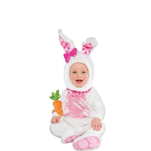 Kids White Rabbit Costume - Small Size, Soft Material For Dress-Up And Play