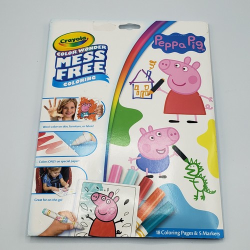 CRAYOLA Color Wonder Mess Free COLORING Peppa Pig 18 Pages 5 Markers New - Picture 4 of 4
