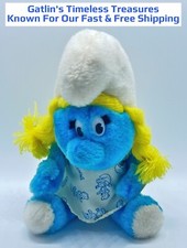 Vintage Smurf 1981 Smurfette 10" Plush Doll PEYO Wallace Berries  Co Korea