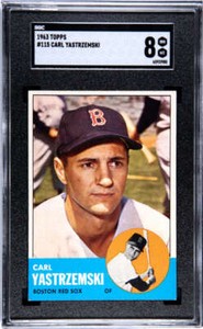 1963 Topps #115 Carl Yastrzemski Red Sox HOF SGC 8 NM-MT