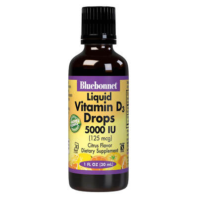 Bluebonnet Liquid Vitamin D3 Drops 125 Mcg 5000 IU Citrus 1 fl oz