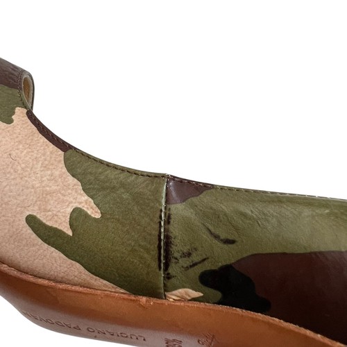 Luciano Padovan camo high heels 39.5 9.5 olive green brown patent leather pump - Picture 10 of 12