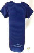 J. Crew Women's 00 Dress Pleated Chiffon T-shirt Navy Blue EUC Free Ship