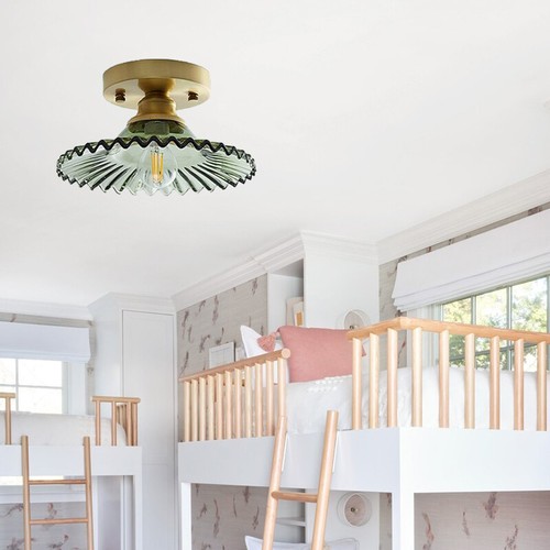 Semi Flush Mount Ceiling Lighting Retro Glass Chandelier Indoor Lighting Fixture - Picture 6 of 10