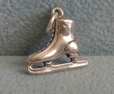 925 Sterling Silver 3D Ice Skate Sport Shoe Pendant Charm