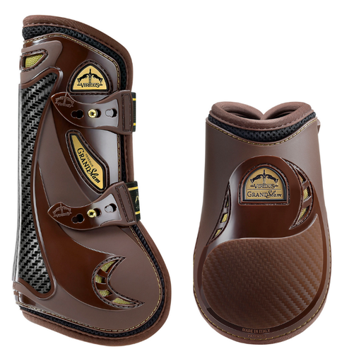 Veredus Grand Slam Carbon Gel Vento Airflow Cooling Fetlock Boot Black/Brown M/L - Picture 10 of 14