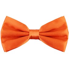 New in box men's silk pre-tied bow tie orange wedding formal prom party costume