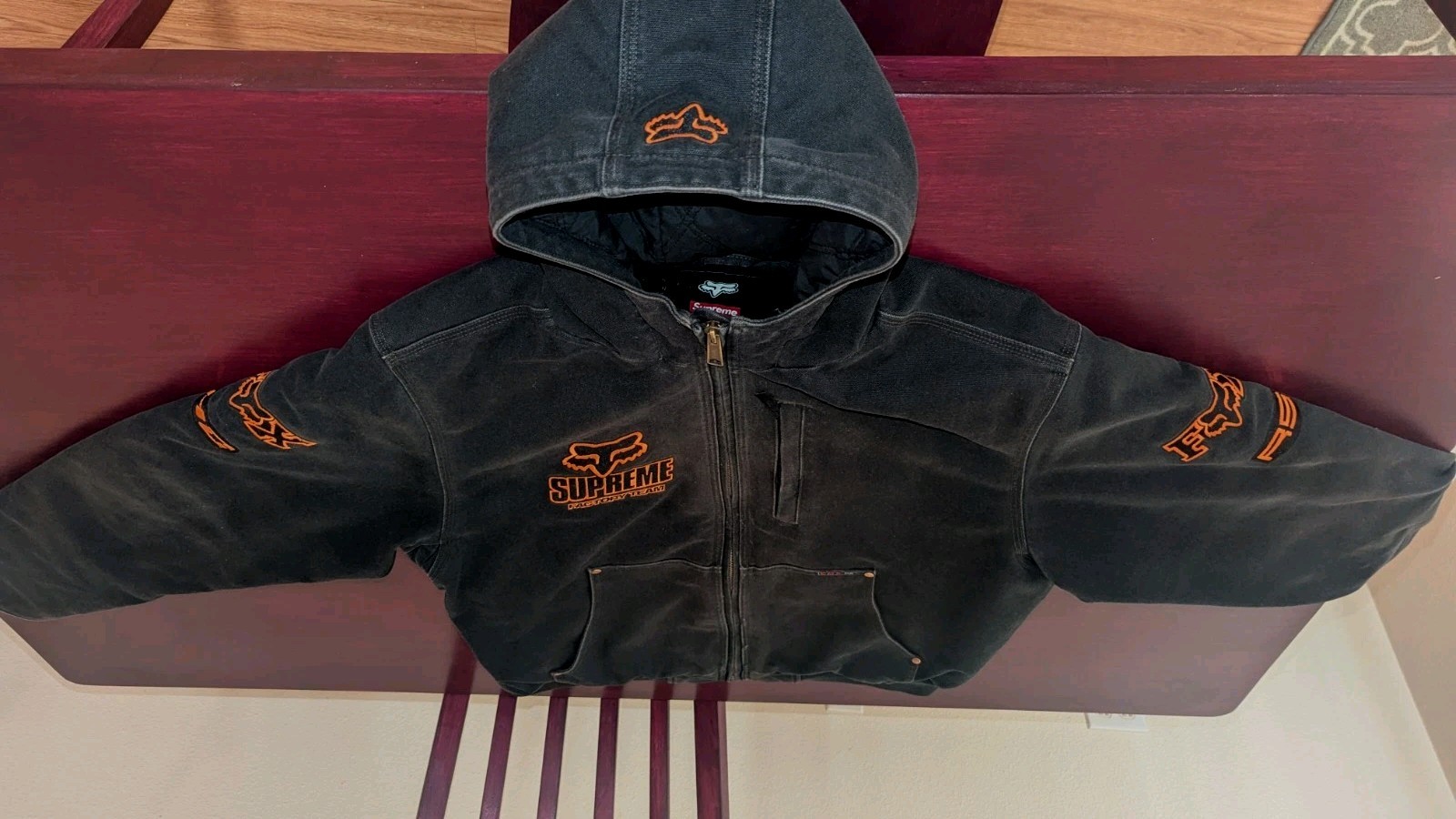 Supreme x Fox Racing Hooded Work Jacket – Black, Size X Large image 3
