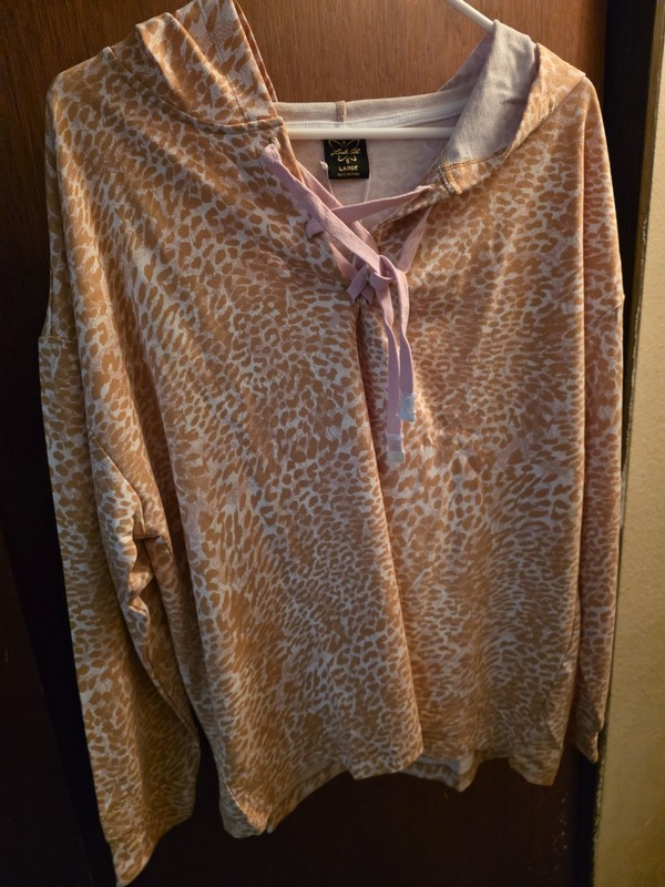 New Laila Ali Hooded Blouse Large