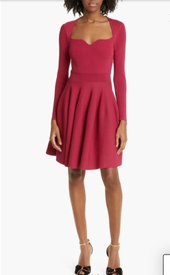 TED BAKER Viennia Kleid, tiefrosa Strick Sweetheart Skater, Gr-12 oder 14, 150£